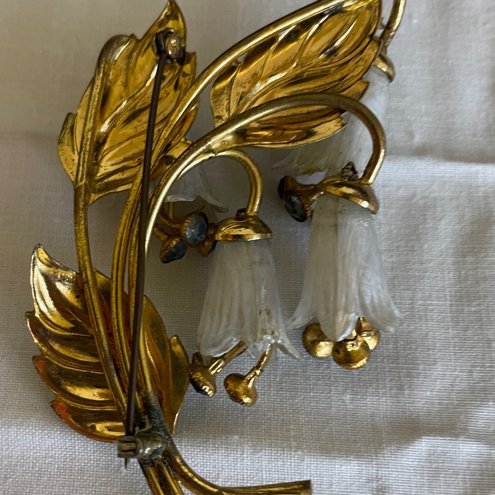 Rare Vintage 1930s MIRIAM HASKELL Floral Spray Brooch - Picture 6 of 7